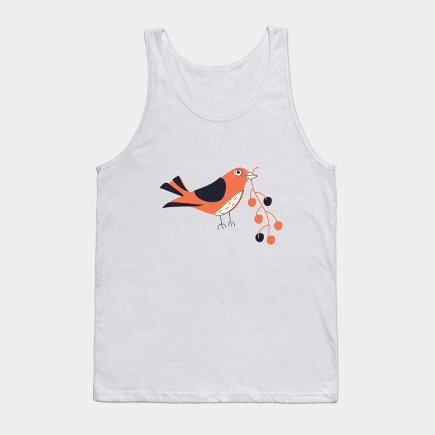 Bird with berries Tank Top by nickemporium1